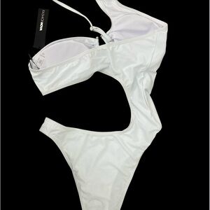 Fashion Nova Sleek White Cutout Swimsuit. One piece swimsuit. **No tags**